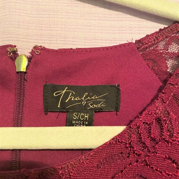 Thalia Sodi Formal Burgundy/Red Sparkle Dress - Picture 5 of 9